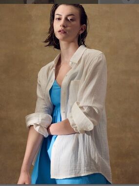 Quince 100% Organic Cotton Gauze Long Sleeve Shirt, NWT, multiple sizes